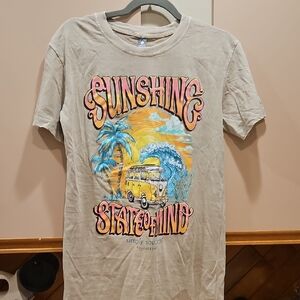 Simply Southern Beige Tee with Colorful Graphic